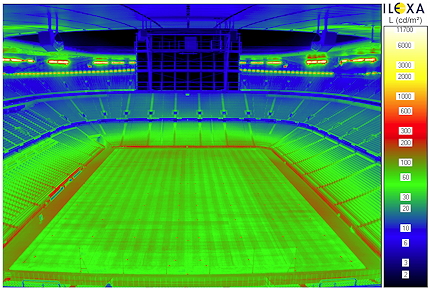 Stadionbeleuchtung (Falschfarben)